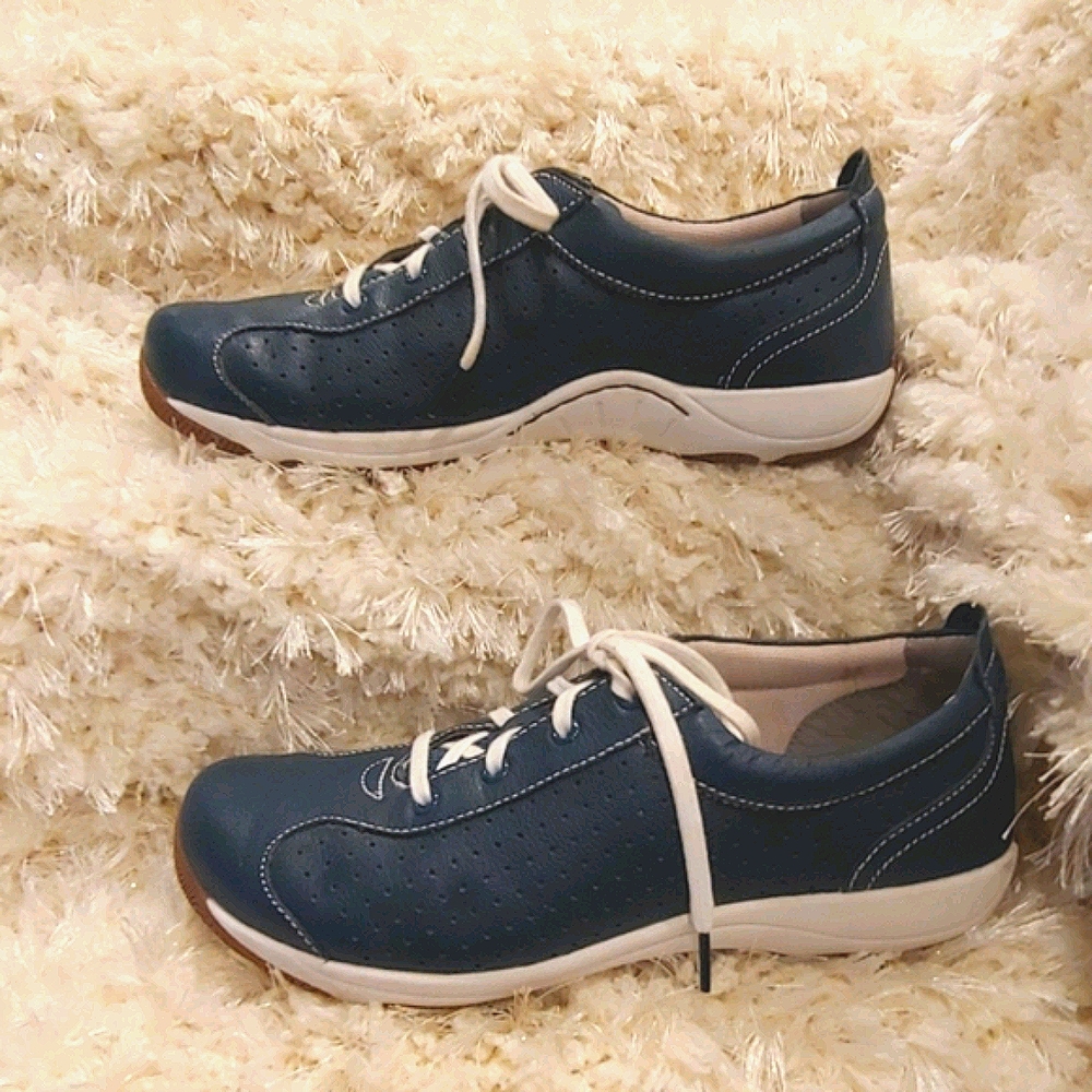 Dansko Blue & White Leather Sneaker - Picture 3 of 4
